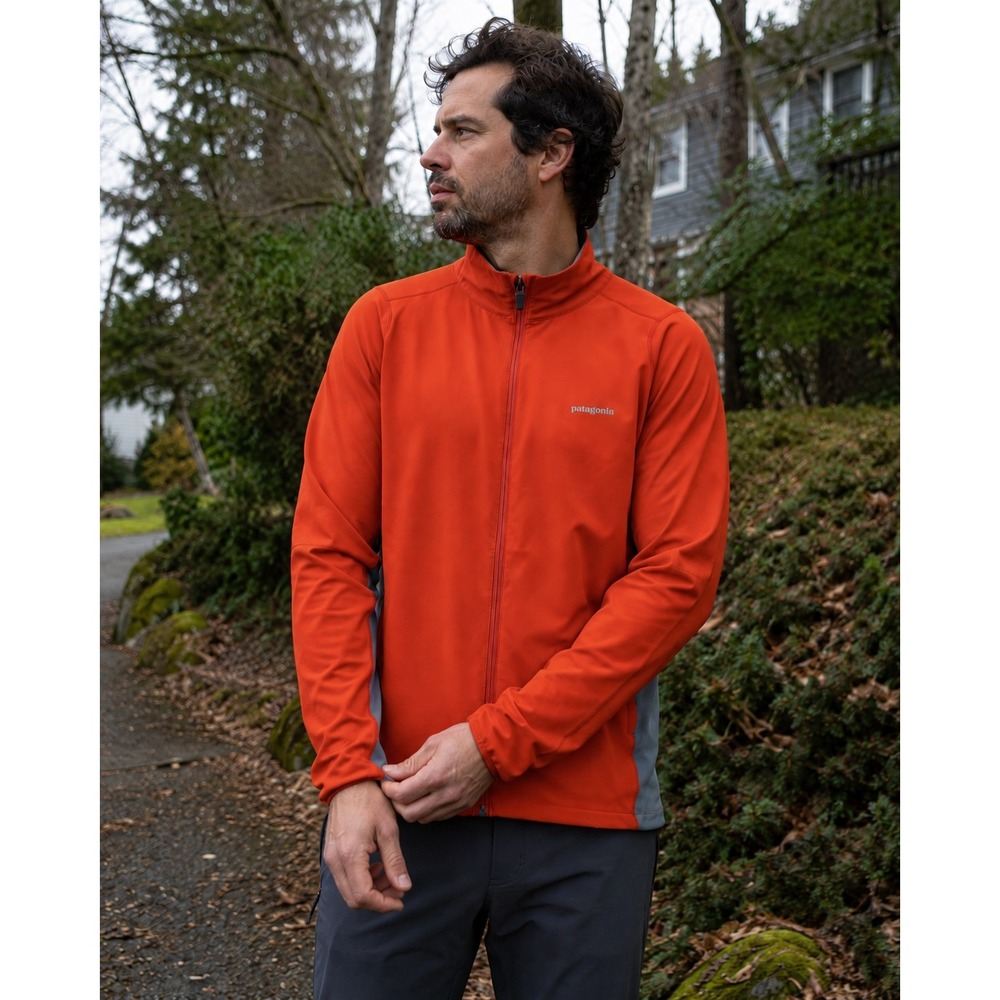 Patagonia Traverse Jacket 24165 Softshell Running Trail Orange Gray L